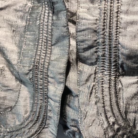 Chicos great 100 silk silver grey open front lightweight jacket nubbly M - Picture 3 of 7